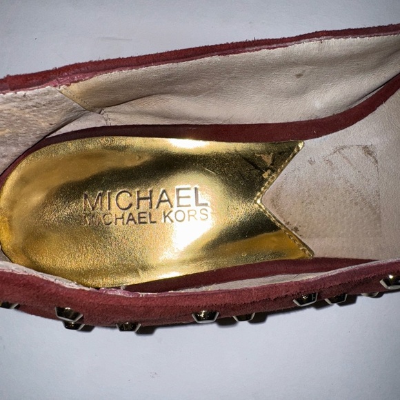 Michael Kors Ailee Studded Suede Pointed Toe Flats Cinnabar - Picture 10 of 12